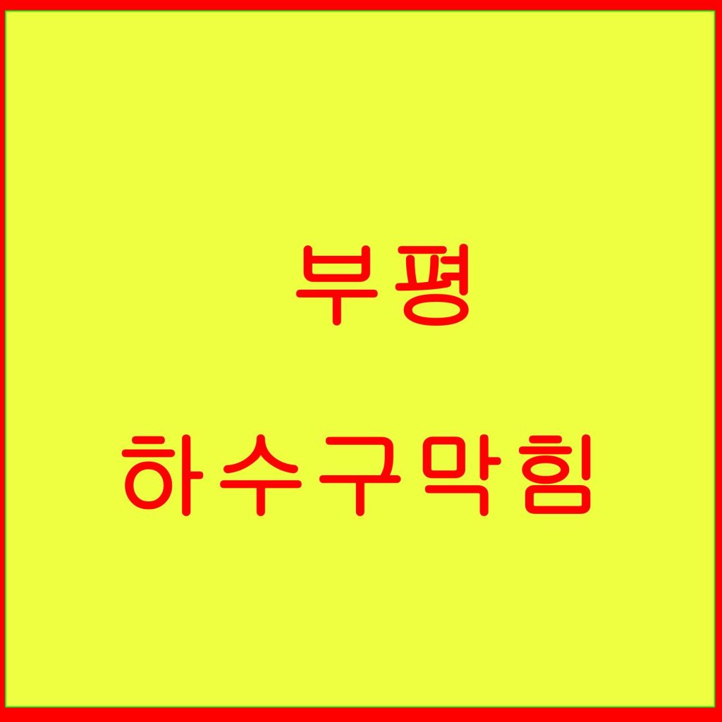 부평 하수구막힘