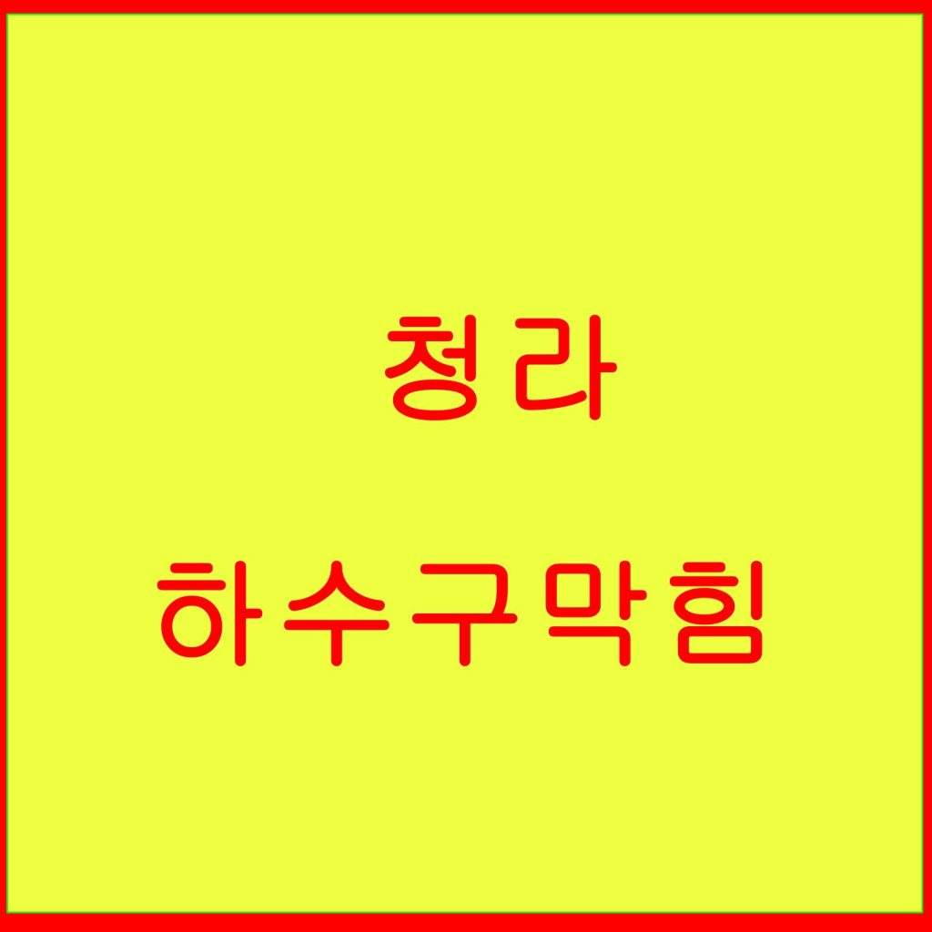 청라 하수구막힘