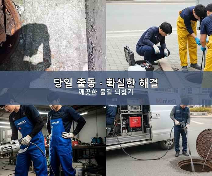 계양구 하수구 뚫음 작업 현장