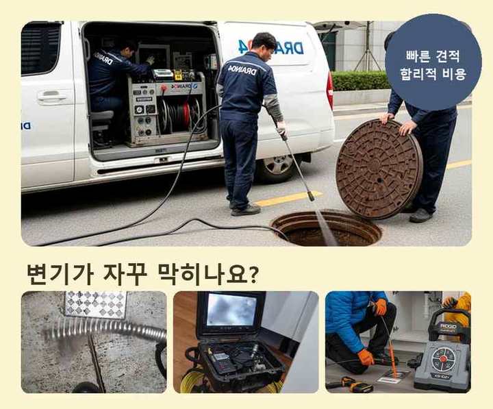 군포 맨홀막힘 작업 현장